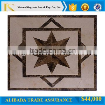 36" best price square dark emperador marble waterjet for villa&hotel