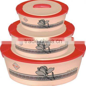 3pcs stainless steel insulated casseroles hot pot