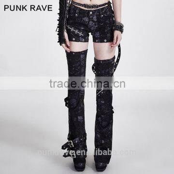 K-096 PUNK Unipue Design Beautiful Removable Mesh Long Pants