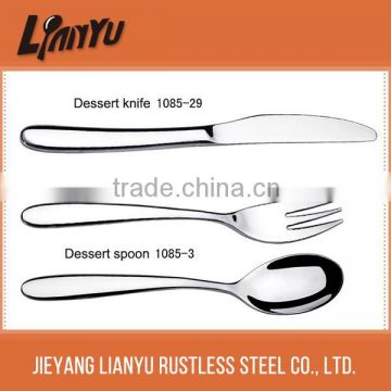 Popular hot sell stainless steel hotel spoon knife forks set