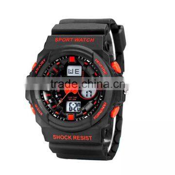 New Promotion Rubber Watch With PU Band Chronograph And Digital Quartz Watches Sports Men