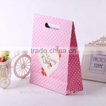 customized lamination printing,art paper/ Ivory board bag ,candy bag , promotion bag ,holes handle