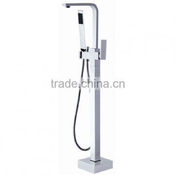 High Quality Brass Floor Mixer, Standing Bathtub Mixer, Square Chrome Finish