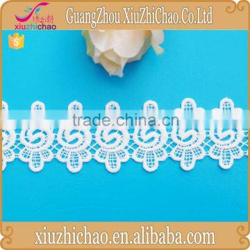 GF6705N wholesale high quality milk silk chemical ivory embroidery fancy scalloped lace trim                        
                                                Quality Choice