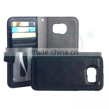 Separable 2 in 1 TPU + PC Magnet Wallet Phone Cover Case for Samsung Galaxy S6