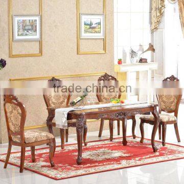 Home furniture rectangle wood carved dining room table