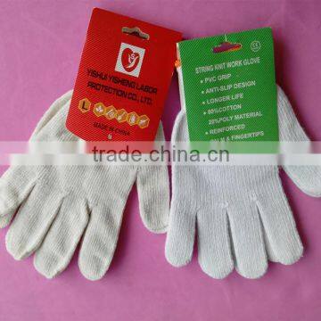 Cheap price high quality 7 gauge nature white cotton gloves