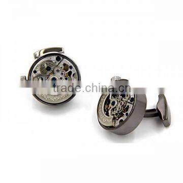 Plating Gun Black Watch Automatic Winder,mechanical Watch Gear Cufflinks photo-2