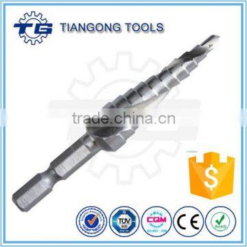 HSS bright finish spiral flute step drill bit