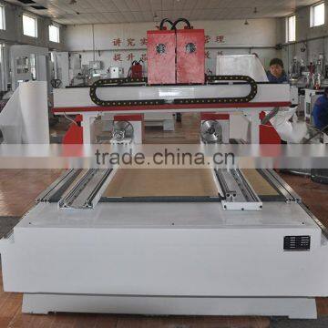 China factory CNC 4 axis 2 spindles wood engraving machine with manuel rotary axis