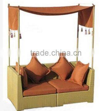 outdoor synthetic rattan furniture aluminium beach bed