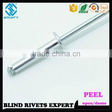HIGH QUALITY OPEN END FACTORY RECESSED CROWN ALUMINUM BLIND PEEL RIVETS photo-6