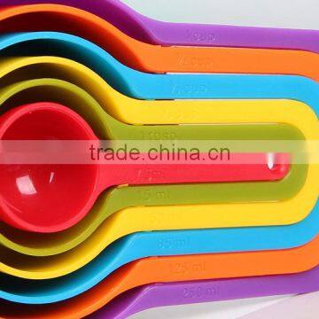 NEW 6pcs COLOURFUL Eco-Friendly PLASTIC MEASURING SPOONS & CUPS RAINBOW MULTI COLOURED FLAT photo-3