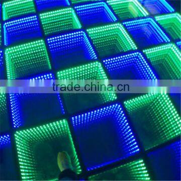 Wedding decorations light up video interactive starlit used 3D mirror dj led dance floor for sale