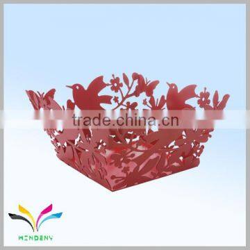 Factory direct modern kitchen accessory embossing decoration metal fruit display basket