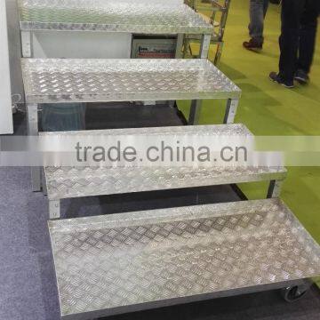 Aluminium show table series with wheels for flower planter