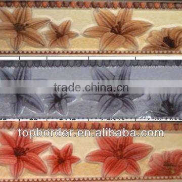 Iraq hot sell ceramic border with rush golden 10X30CM