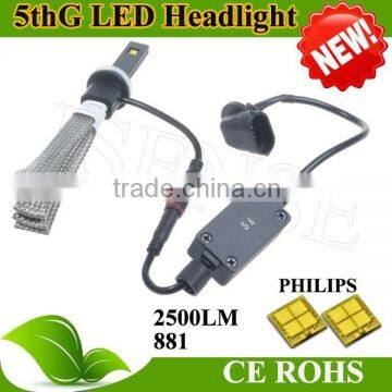 china manufacure Ph-ilips LED chip 2500lumen 24v 5th Generation headlight car led headlight