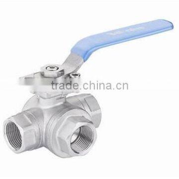 stainless steel ss316 natural gas 3 way ball valve