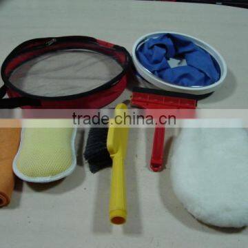 car washing tool kits with plastic bag for cleaning