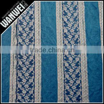 blue satin bovine venetian cotton nylon spandex lace fabric for dresses skirts hot selling french style