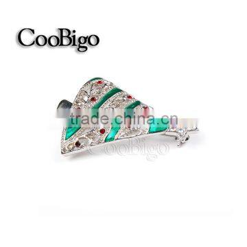 Fashion Jewelry Charming Rhinestone Christmas Tree Pin Brooch Silver Plated Christmas Party Promotion Gift Apparel Accessories photo-2