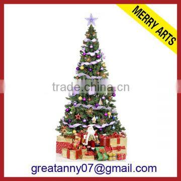 Purple balls and gifts decoration white Christmas snowing tree wholesale