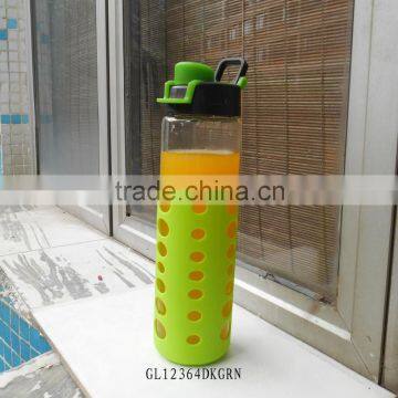 500ml wide mouth borosilicate glass sport bottle