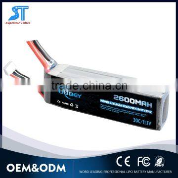 Chinese Brand 11.1V 2600mAh lithium polymer battery 2s 3s 4s battery pack