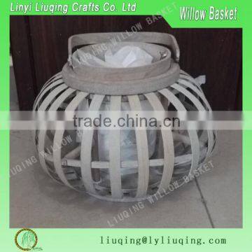 Round white wooden lantern/Rustic candle lanterns /Lanterns for candles/fireplace