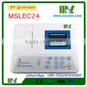 Factory sale 3 Channel ECG Machine for Pets/Veterinary ECG Machine MSLEC24-4