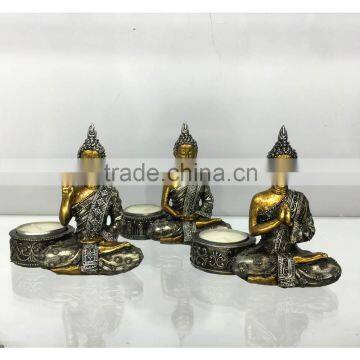 Different size decorative resin antique buddha tealight holder