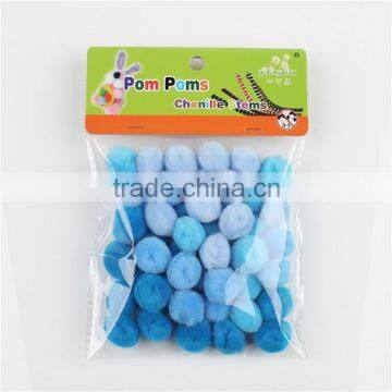 Factory supply DIY crafts blue series pompoms toys for kids or wedding party decoration