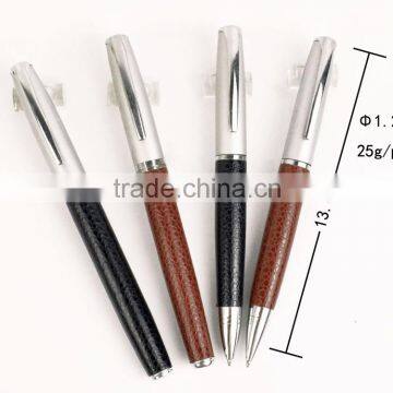 fashion style metal gift leather pen smoothly writing
