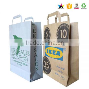 Recycle flat handle kraft paper bag