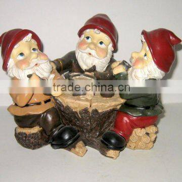 Polyresin Santa Claus For Dinner Figurine Decoration Craft