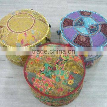 Home Hotel Decor Floor Stool , Ottoman , Fabric Round Stool