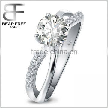 High Quality 2016 fashion cubic zircon micropave setting wedding promise ring for ladies by 925 sterling silver