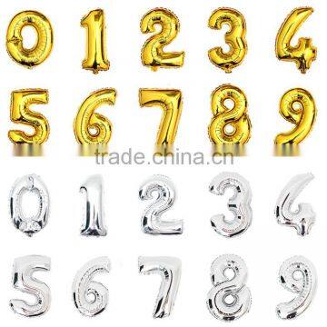 Middle Size 30 Inch Number Balloon Shiny Gold Color Foil Balloons for Party Decoration Globos photo-4