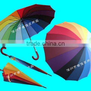 RU70-16K promotional gift straight rainbow umbrella