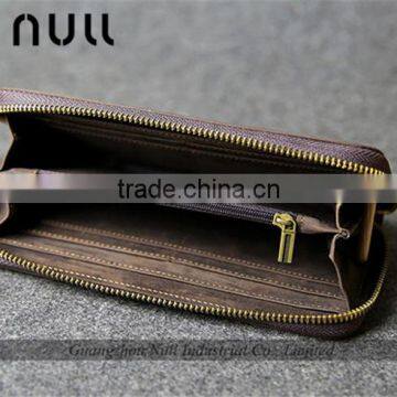 Wholesale custom durable zipper branded wallet for man