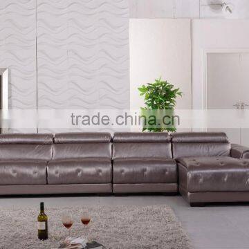 Modern Livingroom Furniture Leather Sofa With Adjustable Headrests A350