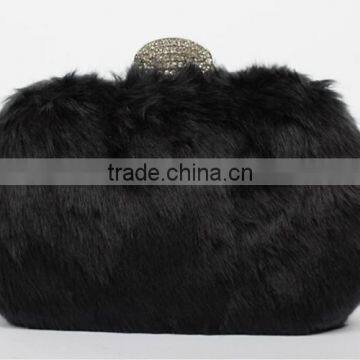 2015 winter Latest Beautiful Ladies Hair Handbag Party eveing clutch Bags