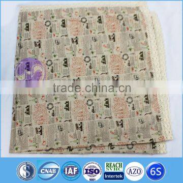 custome printed cotton linen table cloth