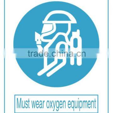 Aluminum Mandatory Signs for Work Safety , Wear Oxygen Equipment Warning, Sign