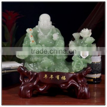 Jade color buddha statue for home decoration , chinese luckly buddha statue