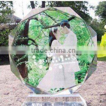 Unique style For Wedding Souvenir Colar Printing Crystal Glass Photo Frame