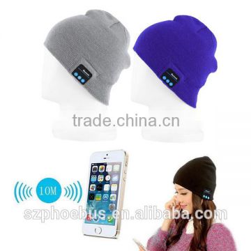 Wireless Bluetooth Cap Headset Headphone Soft Warm Beanie Hat Speaker Mic