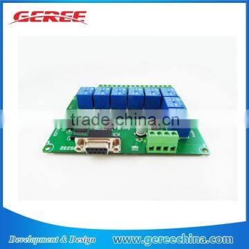 Serial port control 8 channel relay module /computer control switch /DC 12V 8 Channel Relay Board, RS232 Serial controlled