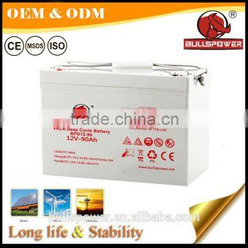 12v 90ah PV Solar Renewable Energy 12volt Deep Cycle VRLA Battery